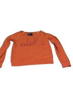American Eagle sweatshirt scoop neck Orange ALOHA Size S Active Cabin Core